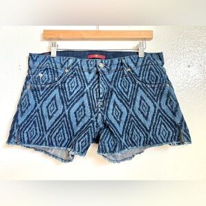 7 FOR ALL MANKIND - Blue shorts with diamond pattern